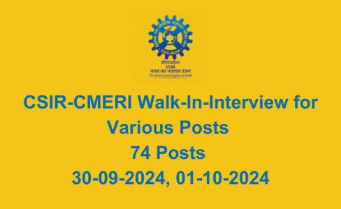 CSIR-CMERI Recruitment 2024